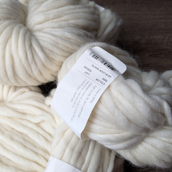 3 Skeins Purl Soho Wooly Wool Chunky Yarn Heirloom White - Picture 2 of 5